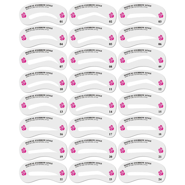 12Pcs/set Reusable Eyebrow Stencils Eye Brow Drawing Guide